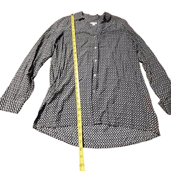 J. Jill Geometric Print Button Up Long Sleeve Shirt‎ Rayon Dressy Classic XS - Picture 8 of 8